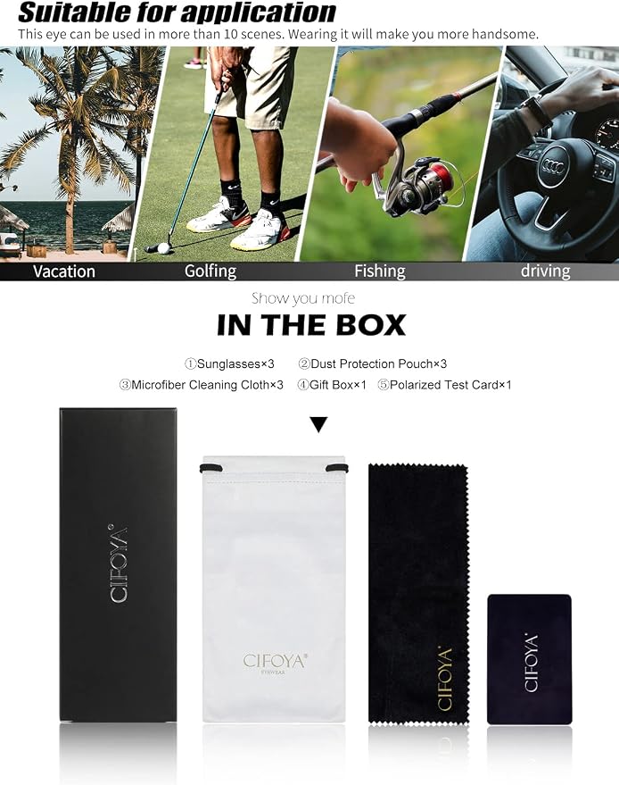 Sunglasses-Men Polarized Mens Sunglasses: Classic Women Sun Glasses UV Protection for Fishing Driving Golf
