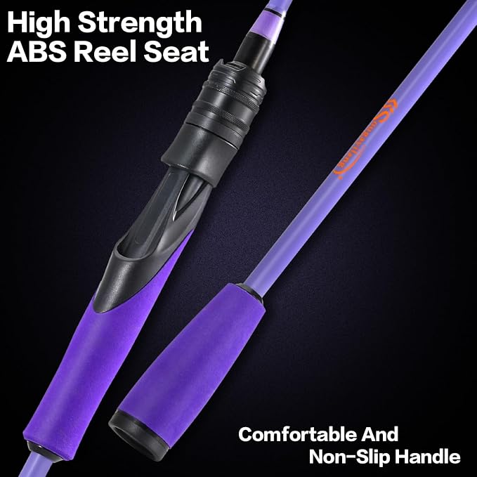 Sougayilang VoidFlare Performance Spinning & Casting Fishing Rod, Lightweight IM6 Graphite with Hook Keeper, EVA Grip