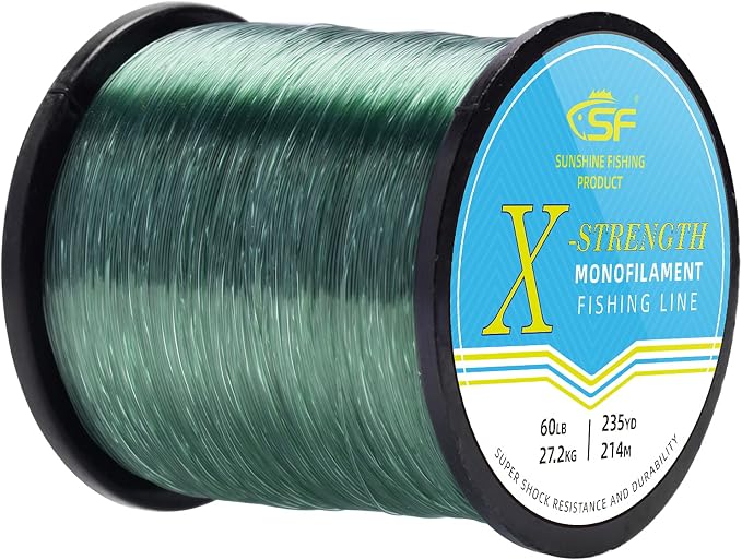 SF Monofilament Fishing Line Premium Spool X-Strong Mono Nylon Material Leader Line for Saltwater Freshwater 8/10/12/15/20/25/30/40/50/60/80/100LB