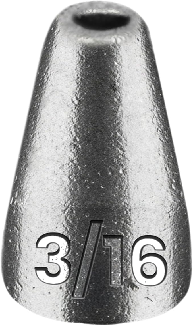 Reaction Tackle Lead Worm Weights - Bullet Shaped Sinkers with Size Stamped - Bass Fishing Tackle Fishing Weights (25-Pack)