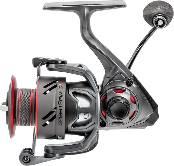 Lew’s Speed Spin CRX Spinning Fishing Reel, Graphite Frame and Sideplate, Solid Brass Speed Gears