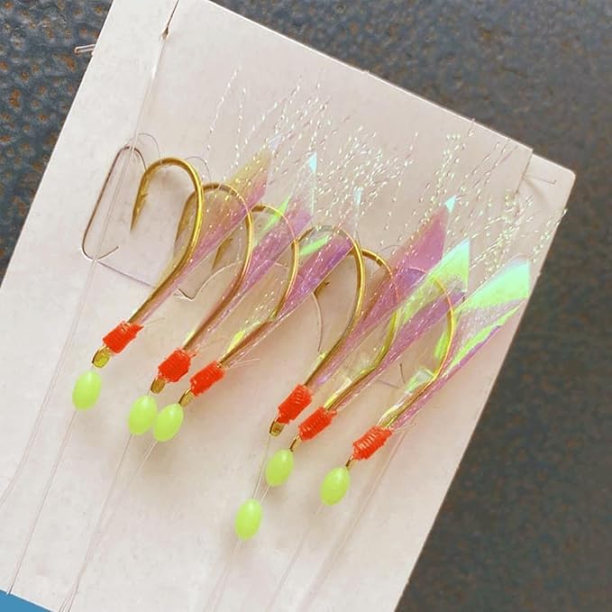 36-Piece Luminous Sabiki Rigs - Fishing Lures with Sharp Hooks for Freshwater & Saltwater