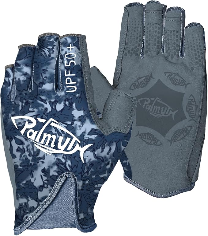 Palmyth UPF 50+ Fingerless Sun Fishing Gloves –UV Protection Lightweight Water Sports Gloves for Kayaking, Paddling & Canoeing