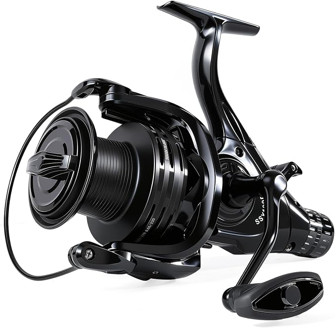 Sougayilang Free Spool Spinning Reel – 30LB Drag, 4.9:1 Gear Ratio, 9+1 Bearings, CNC Aluminum Spool, Large Line Capacity for Surf, Offshore, Catfish, Shark, Redfish