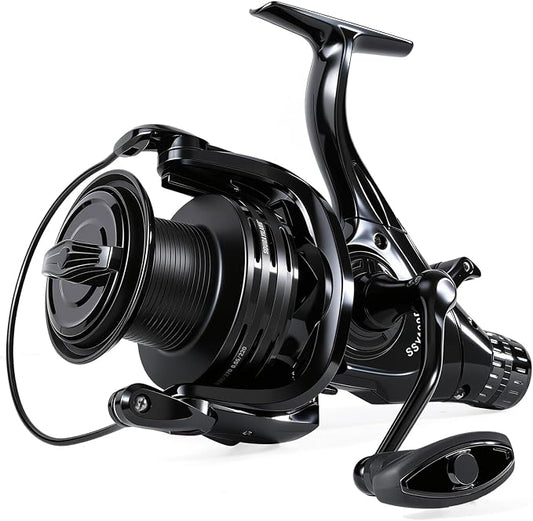 Sougayilang Free Spool Spinning Reel – 30LB Drag, 4.9:1 Gear Ratio, 9+1 Bearings, CNC Aluminum Spool, Large Line Capacity for Surf, Offshore, Catfish, Shark, Redfish
