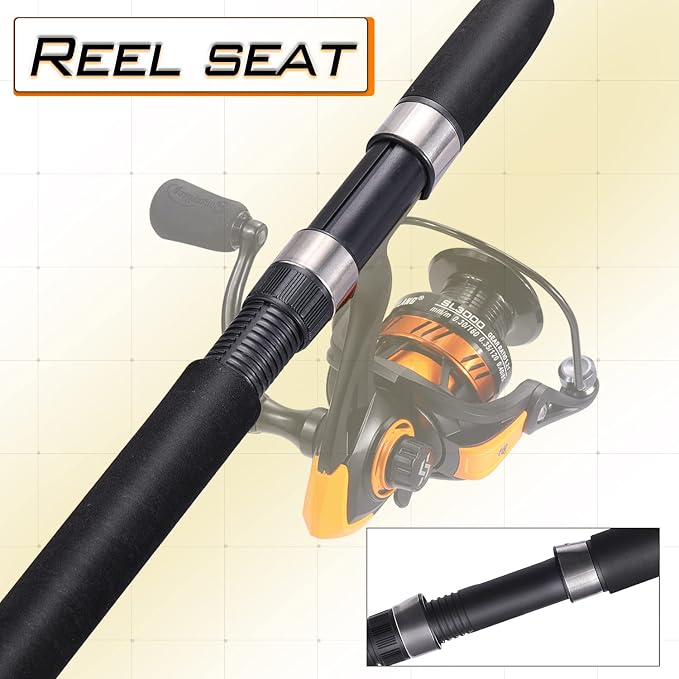 Sougayilang Catfish Fishing Rod and Reel Combo, 2-Piece Spinning Combo, Durable Graphite & Glass Blanks Fishing Pole for Crappie
