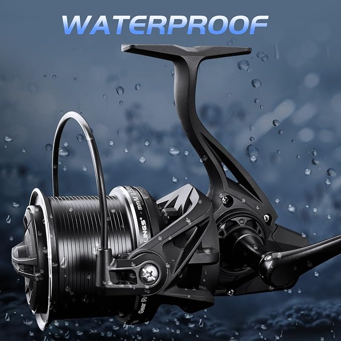 BILLINGS Saltwater Spinning Reel,Up to 44LBs Max Drag Big Game Surf Fishing Reels,4.8:1 Gear Ratio,with CNC Aluminum Spool,Heavy Long Casting Offshore and Inshore Saltwater Surf Fishing Reels