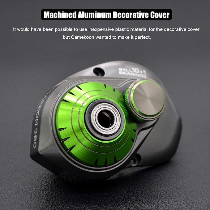 Carbon 380 Baitcasting Fishing Reel, 7.2:1 Gear Ratio, Up to 39 Lbs Max Drag, Magnetic Brake, Lightweight Carbon Fiber Frame and Side Covers, Deep Spool Large Capacity Saltwater Casting Reel