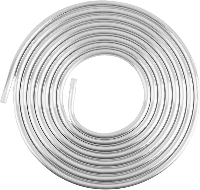 OD 3/8" Fuel Line Aluminum Tubing,16Ft 3/8" Steel Fuel Line for Hard Metal Fuels Lines/Gas Lines Replacement,Cuttable Car Accessories for Fuel/Transmission Systems (3/8" OD - 16FT)