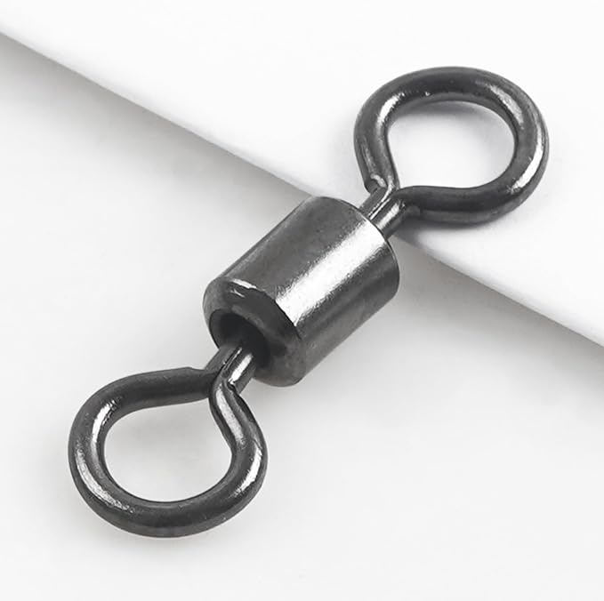 Barrel Swivels Fishing Tackle, 20/80pcs Heavy Duty Fishing Swivel Connector Stainless Steel Black Nickel Rolling Swivels Saltwater Freshwater 30-1322lb