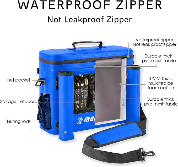 MORXPLOR Kayak Cooler,Waterproof Kayak Seat Back Cooler for Kayaking,Kayak Accessories Cooler Bag,Protable Ice Chest,Beach Cooler,Travel Cooler for Camping or Lunch Bag