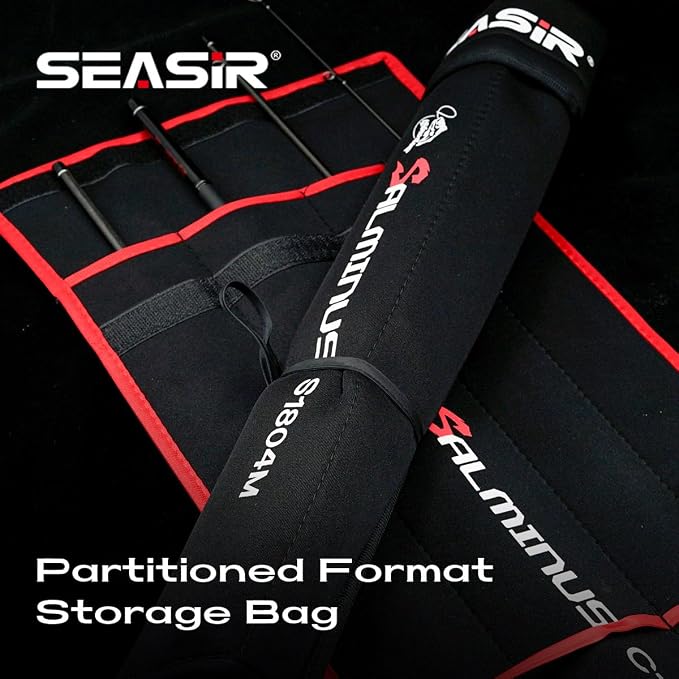 SEASIR Salminus Travel Fishing Rod, 4 Piece Spinning Rod Medium/Medium Heavy Biatcaster Rod, XF Baitcasting Rod, Portable, 40T Carbon Fiber, Fuji O, EVA Grip, Saltwater Freshwater Bass Trout Big Fish