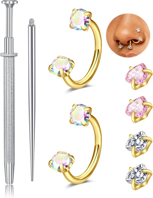 QWALIT Piercing Taper Threadless Insertion Tool - Titanium Labret Pin 16g, 18g, 20g