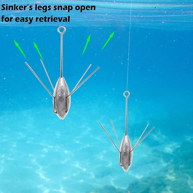 5 Pcs Sputnik Sinker Fishing Weights Lead Surfing Casting Spider Sinkers Long Tail Fishing Equipment for Catfish Saltwater Beach Sand Ocean