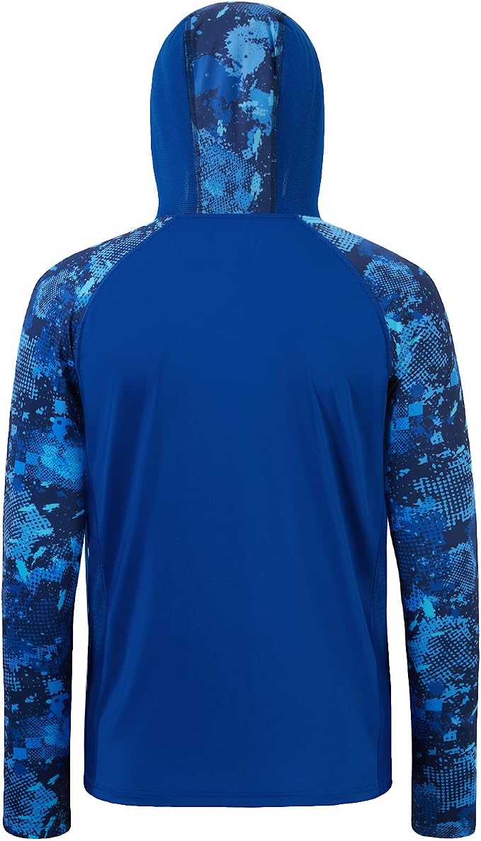 BASSDASH Men’s UPF 50 Performance Fishing Shirt Cooling Hoodie Camo Long Sleeve FS17M