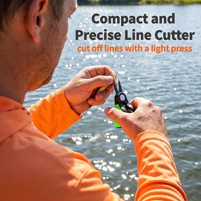 2 Pack Mini Fishing Scissors & Gentle-Return Keychain, Upgrade Fishing Line Cutters with Smooth Lock, Braided Fluorocarbon Line Cutter, Compact Stainless Steel Snips Fishing Clippers Rust-Resistant
