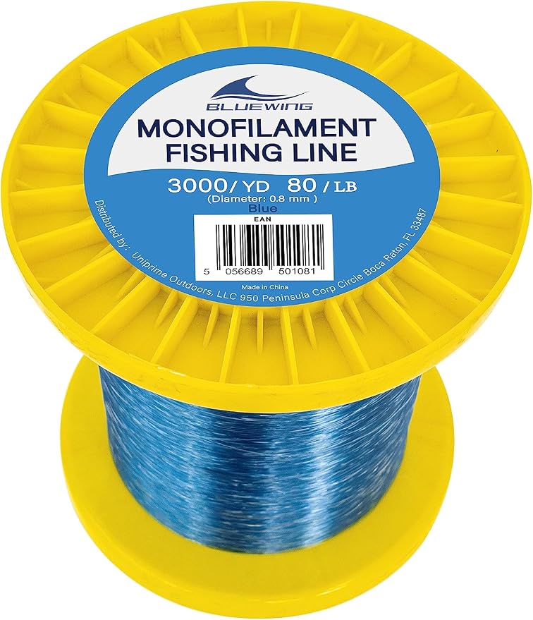 BLUEWING Monofilament Fishing Line Clear Mono Fish Wire Thin Diameter String 6-400 lbs, 50-3000 Yards