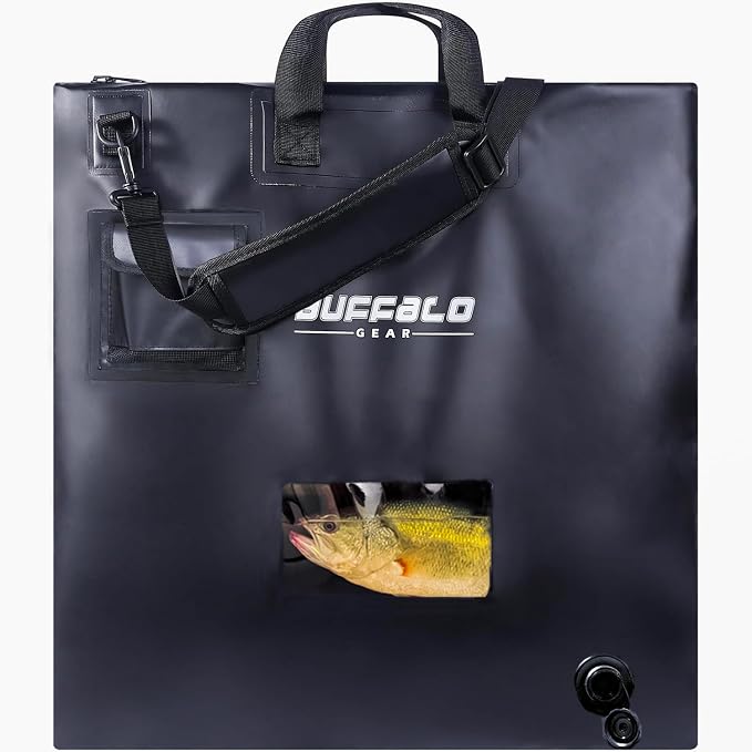 Buffalo Gear Fish Tournament Weigh in Bag for Bass Fishing, Heavy Duty Fish Bag for Caught Fish Waterproof,Leakproof,Puncture Resistant