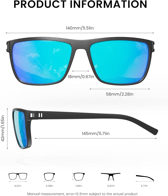 Sunglasses-Men Polarized Mens Sunglasses: Classic Women Sun Glasses UV Protection for Fishing