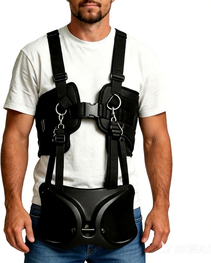 Fishing Belt & Shoulder Strap Harness Set, Enhanced Protection Shoulder Back Support System, with Rod Locking Buckle, Offshore Big Game Fishing Fighting Gear