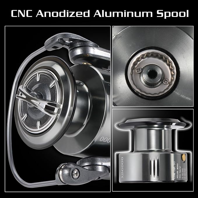 Sougayilang Spinning Reel, Ultra Smooth Fishing Reel with Aluminum Spool, 11+1 BB Spinning Reel, 1000-6000 Series for Bass