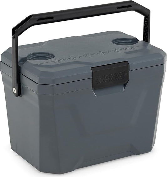 COSTWAY Insulated Portable Cooler, Hard Shell Ice Chest w/ 2 Cup Holders, Bottle Opener, Drain Plug, 3-Day Ice Retention, Outdoor Leak-Proof Dry Box for Beach, Camping, Fishing, Picnic