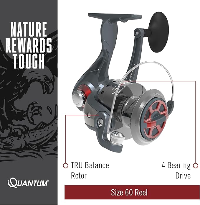 Quantum Optix Spinning Reel and 2-Piece Fishing Rod Combo, Durable Fiberglass Rod, Split-Grip EVA Foam Handle, Anti-Reverse Fishing Reel