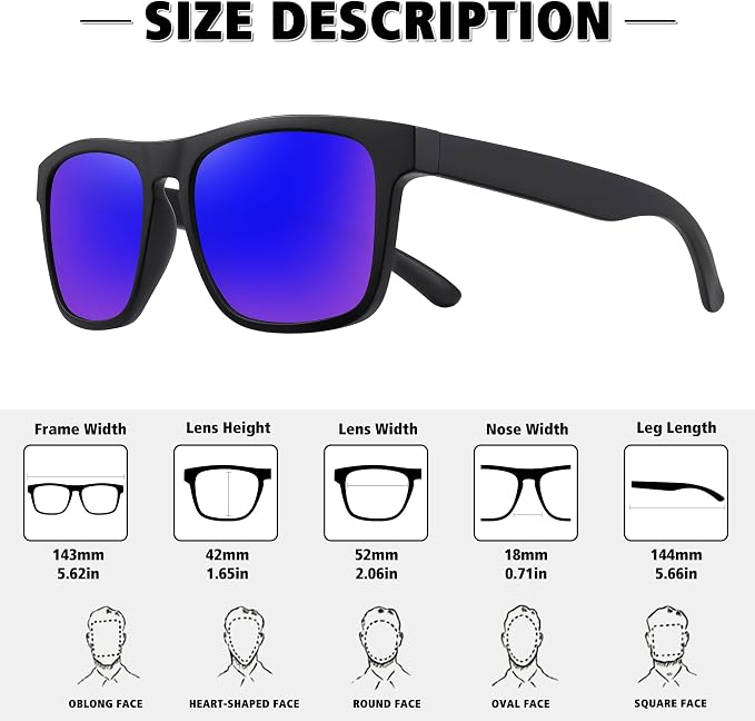 MEETSUN Polarized Sunglasses For Men Women UV Protection Square Frame Sport Fishing Driving Sunglasses
