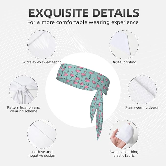 Sports Tie Headbands for Men Women, Adjustable Ninja Karate Head Band Headband for Basketball, Running, Tennis, Yoga