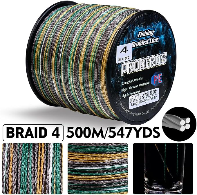 Braided Fishing Line, Abrasion Resistant Zero Stretch Braided Lines 4/8 Strands Super Strong Superline 6Lb -100Lb Test 109/328/547/1094/2187 Yards