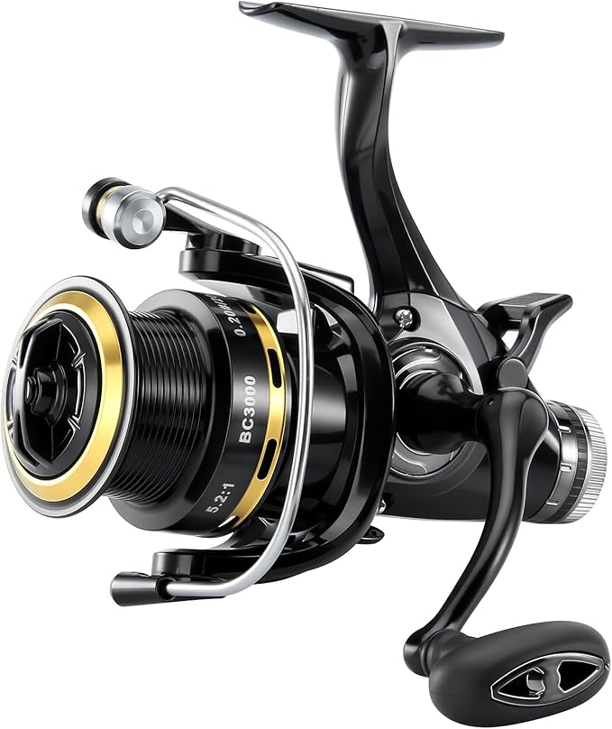 HAUT TON Battle Carp Fishing Reel, 4+1 BB Carbon Fiber Drag Spinning Reels for Saltwater Freshwater Fishing, 26.5 Lbs Powerful Max Drag Baitfeeder Fishing Reels