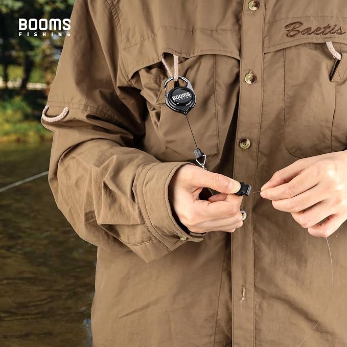 Booms Fishing FC2 Fishing Knot Tying Tool, Fly Fishing Line Cutter, Fishing Clippers with Retractor