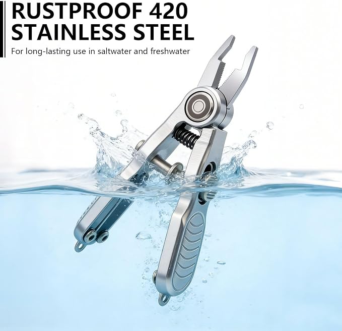 Multifunctional Fishing Line Cutters – Fly Fishing Nippers with Retractors, 420 Stainless Steel Knot Tying Tool and Braided Line Scissors Clippers, Rustproof Fishing Gear Gifts for Men