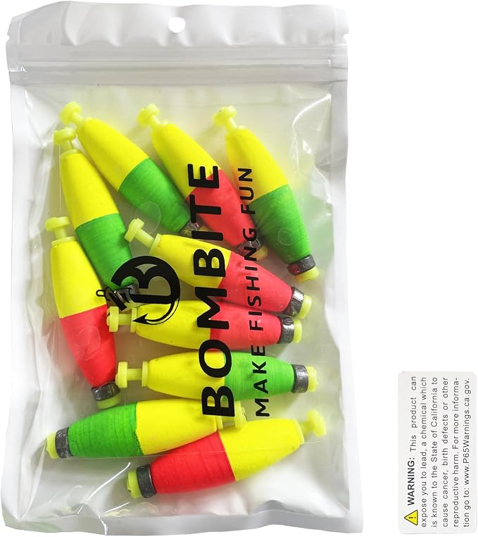 Weighted Bobbers for Fishing Floats EVA Foam Snap-on Fishing Bobbers for Crappie Bluegill Panfish Trout Catfish Bass 10 Packs