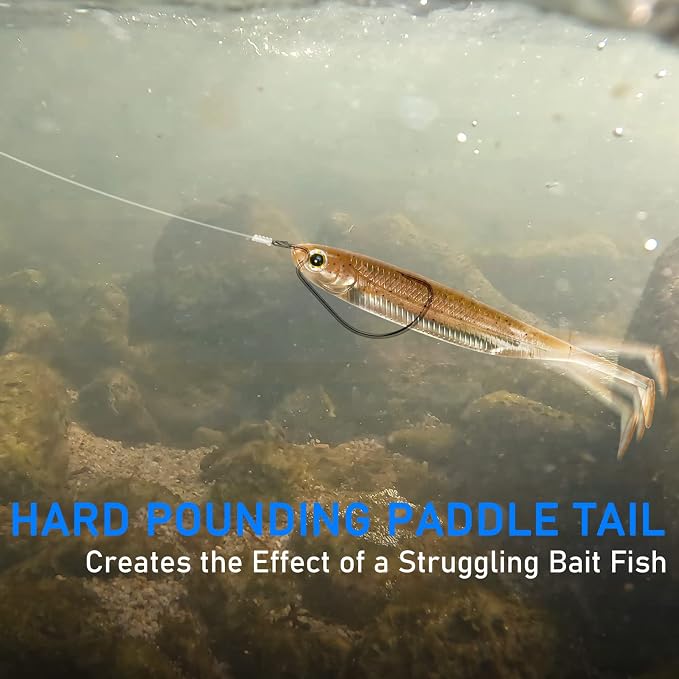 Dr.Fish Paddle Tail Swimbaits, Soft Fishing Lures for Bass Fishing 2.75-4.75 Inches, Freshwater & Saltwater Soft Plastic Baits Swim Shad Bait Minnow Lures Drop Shot