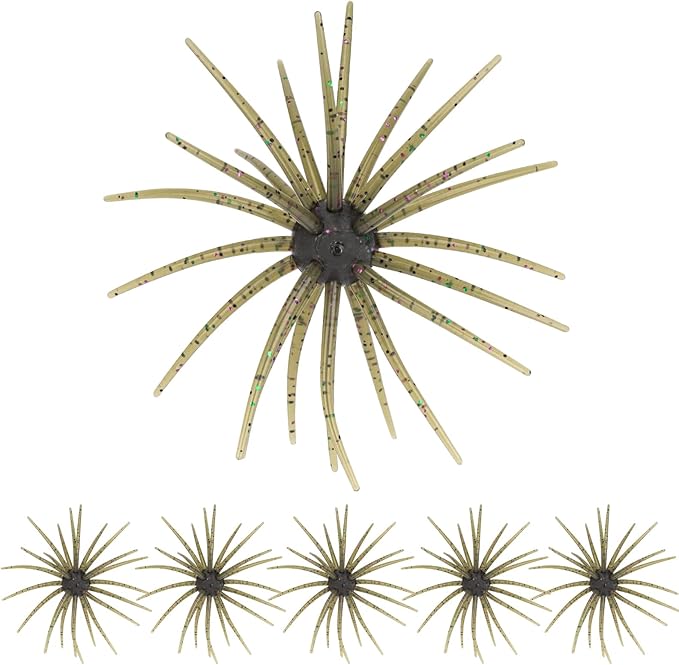 QualyQualy Sea Urchin Soft Lure, Super Durable Tentacle Creature Lure for Bass Pike Trout Fishing Easy Catch Saltwater Freshwater Soft Lures TPE Material