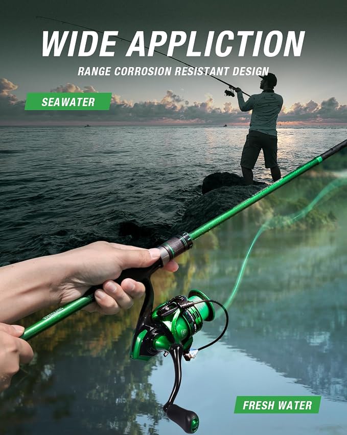 Ghosthorn Fishing Rod and Reel Combo Graphite Telescoping Fishing Pole Portable Travel Kit with Carrier Bag for Freshwater Saltwater