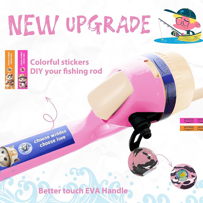 Kids Fishing Pole, Telescopic Fishing Rod, Toddler Collapsible Fishing Rod and Reel Combo with Tackle Box, Fishing Line, Bobber, and Soft Lures for Boy, Girl, Youth, Beginner, Over 4 Years Old
