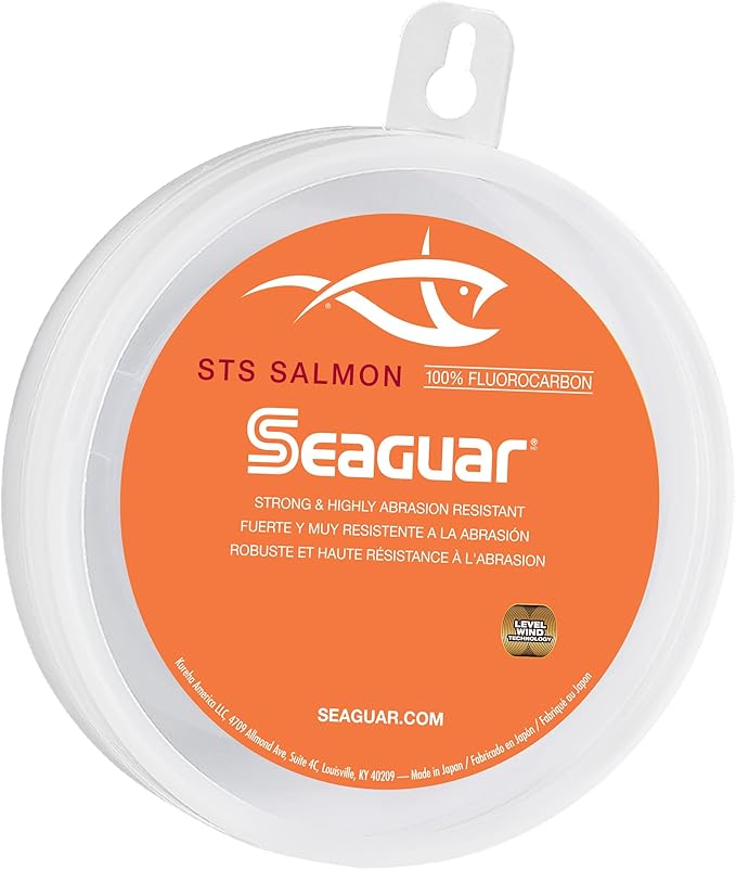 Seaguar STS Salmon 100% Fluorocarbon Fishing Line Leader, 100yd Spool, Clear, Multiple Sizes
