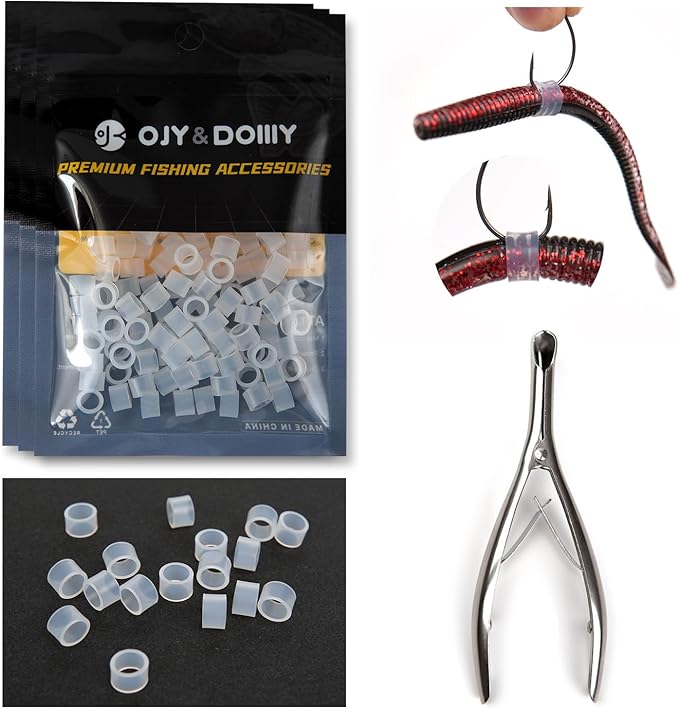 Wacky Worm O-Rings (180/150/120 Packs) – Heavy-Duty Silicone Senko Bait Protector (Only Kit Includes Tool) | Prevents Bass from Ripping Soft Plastics | Fits All Senko Worms (Small/Medium/Large)