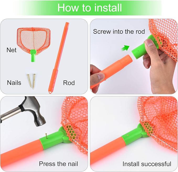 Coopay 2 Pieces Butterflies Fishing Net Catching Bug Floating Bait Beach Nets for Outdoor Playing