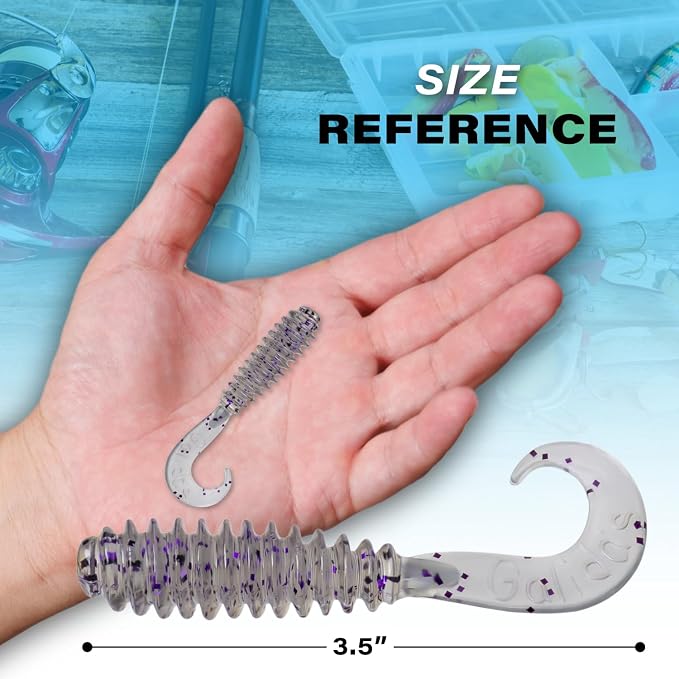 Galida's Grubz Soft Plastic Fish Bait Lures for Fishing | Fishing Bait Lure with Deep Ribs | Great for Beginners and Advanced Fishermen