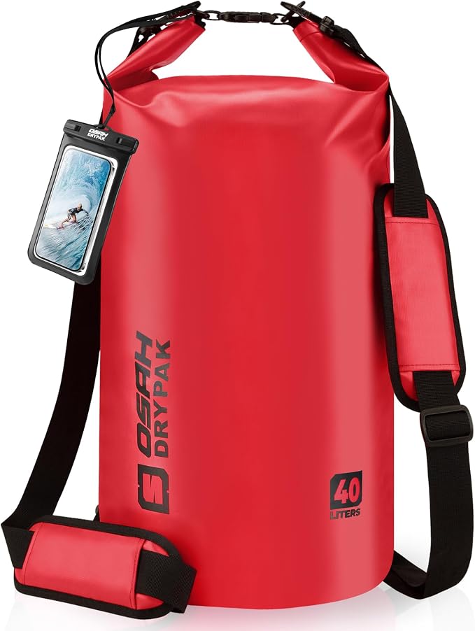 Waterproof Dry Bag, 5L/10L/20L/30L/40L Roll Top Lightweight Storage Backpack with Phone Case for Women & Men, Floating Waterproof Sack for Travel, Swimming, Kayaking, Paddle Board, Camping & Beach