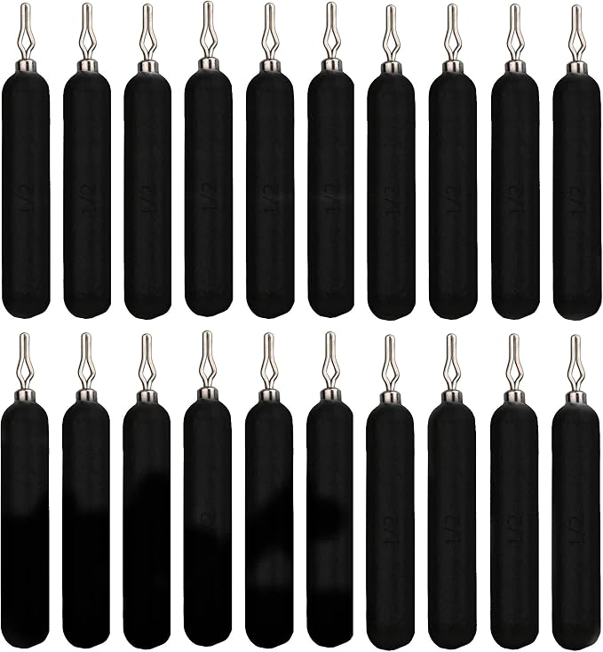 Reaction Tackle Lead Drop Shot Weights for Bass Fishing - Freshwater & Saltwater - Skinny Pencil Shaped Sinkers for Drop Shot Rig