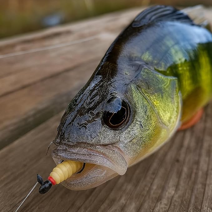 Waxworms & Fake Maggots – Realistic Soft Fishing Lures for Crappie, Trout, Panfish, Bluegill & Perch – Artificial Worms for 1/64–1/80 oz Jig Heads or Floats (50 Pack)
