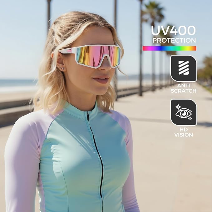 3 Pack Polarized Running Sunglasses for Women Mens Sunglasses UV Protection for Cycling Baseball Fishing