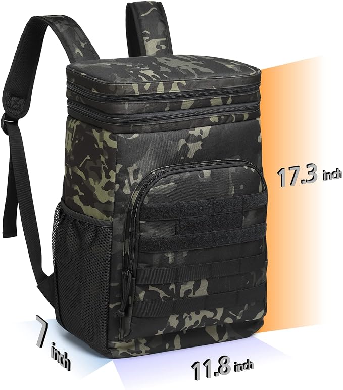 TACTICISM Tactical Cooler Backpack Insulated Leak-Proof - 24L Heavy Duty Lunch Backpack for Men Women Adults, Soft Ice Chest Backpack as Gift Work Hiking Camping Fishing Accessories