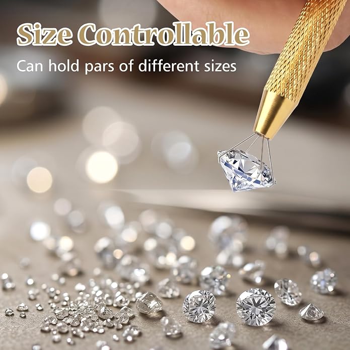 2Pcs Piercing Ball Grabber Tool Jewelry Grabber Tool Stainless Steel 4 Prongs Claw Tweezers Body Piercing Kit for Changing Ear/Eyebrow/Lip/Septum Piercings Jewelry