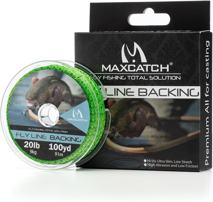 M MAXIMUMCATCH Maxcatch Braided Fly Line Backing for Fly Fishing 20/30lb(White, Yellow, Orange, Black&White, Black&Yellow, Blue, Pink, Green, Purple)
