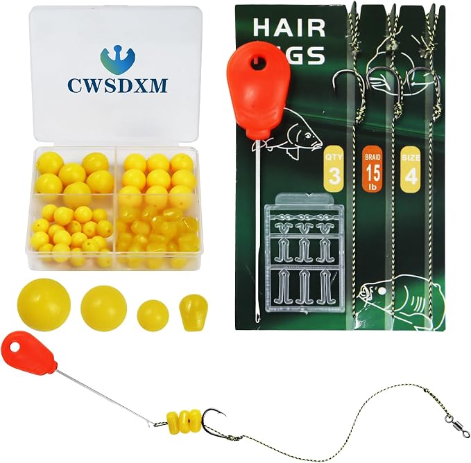 CWSDXM Carp Fishing Hair Rigs Baits Carp Rigs Kit Fishing Equipment Accessories 70pcs/206pcs
